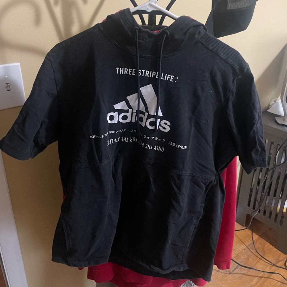 Adidas short sleeve hoodie
